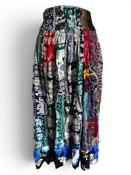 Kathmandu Imports Dresses & Skirts - Kathmandu Imports Patchwork Midi Skirt Size XS‎ Boho Festival Hippie Pull On